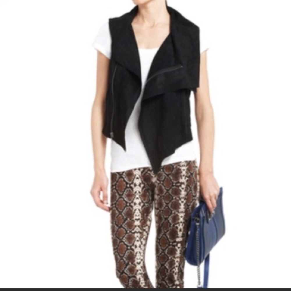 BCBG Maxazria Fabian Black Suede Vest